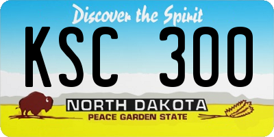 ND license plate KSC300