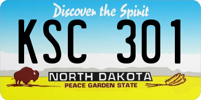 ND license plate KSC301