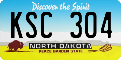 ND license plate KSC304
