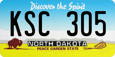 ND license plate KSC305