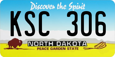 ND license plate KSC306