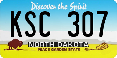 ND license plate KSC307