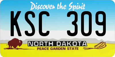 ND license plate KSC309