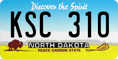 ND license plate KSC310