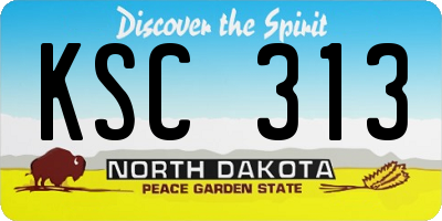 ND license plate KSC313