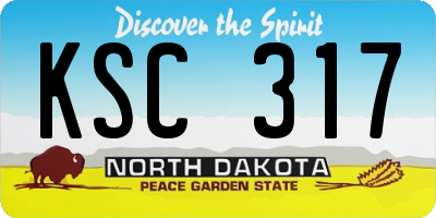 ND license plate KSC317