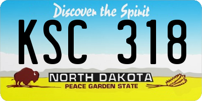 ND license plate KSC318