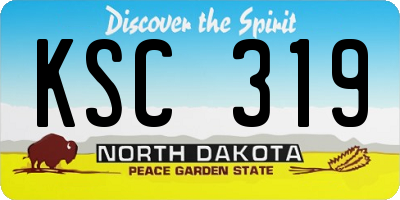 ND license plate KSC319