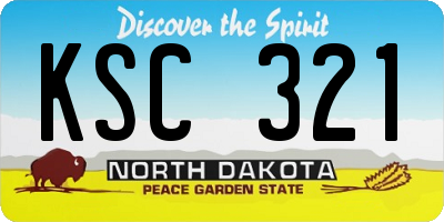 ND license plate KSC321