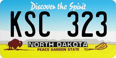 ND license plate KSC323