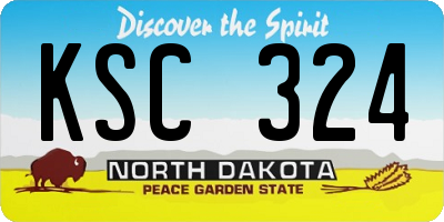 ND license plate KSC324