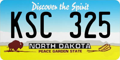ND license plate KSC325