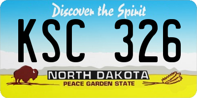 ND license plate KSC326