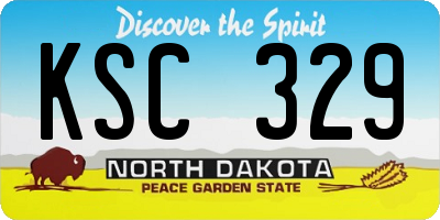 ND license plate KSC329