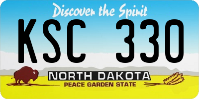 ND license plate KSC330