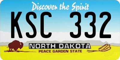ND license plate KSC332