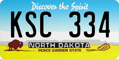 ND license plate KSC334