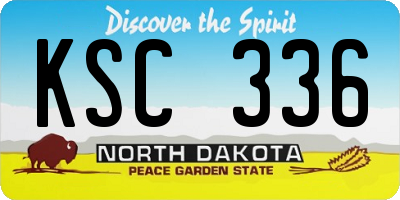 ND license plate KSC336