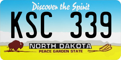 ND license plate KSC339