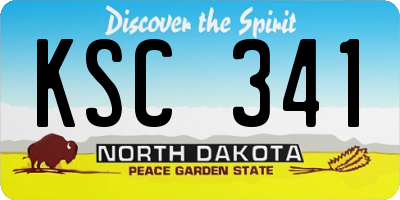 ND license plate KSC341
