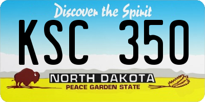ND license plate KSC350