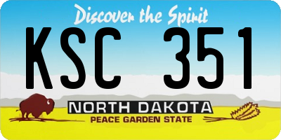 ND license plate KSC351