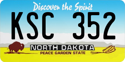ND license plate KSC352