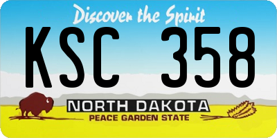 ND license plate KSC358