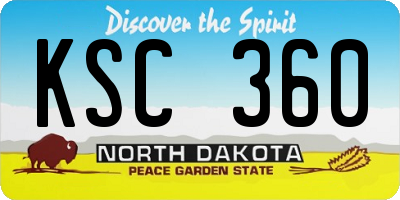 ND license plate KSC360