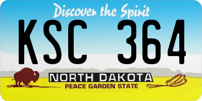 ND license plate KSC364