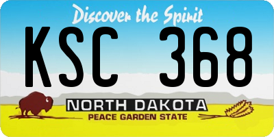 ND license plate KSC368