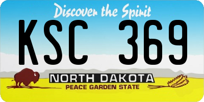 ND license plate KSC369