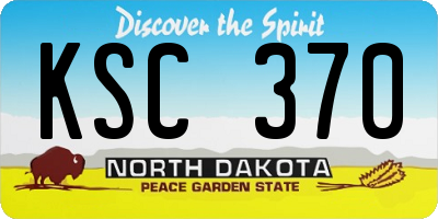 ND license plate KSC370