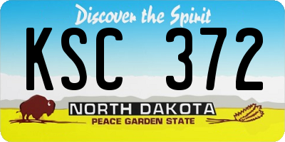 ND license plate KSC372