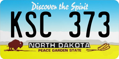 ND license plate KSC373
