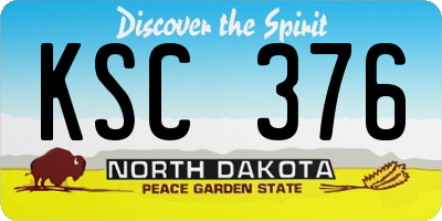 ND license plate KSC376