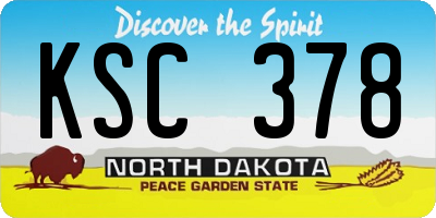 ND license plate KSC378