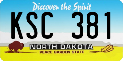 ND license plate KSC381