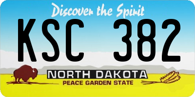 ND license plate KSC382