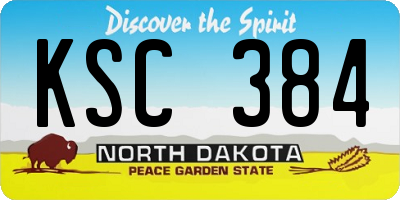 ND license plate KSC384