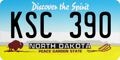 ND license plate KSC390
