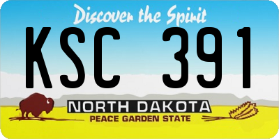 ND license plate KSC391