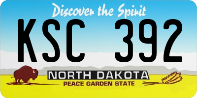 ND license plate KSC392