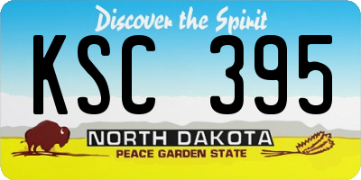 ND license plate KSC395