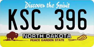 ND license plate KSC396