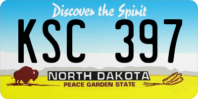 ND license plate KSC397