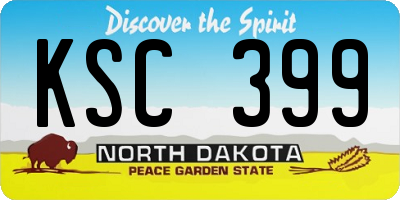 ND license plate KSC399