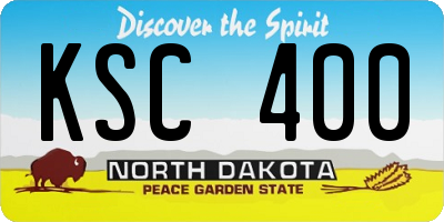 ND license plate KSC400