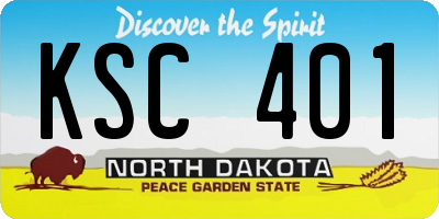 ND license plate KSC401