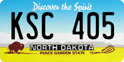 ND license plate KSC405